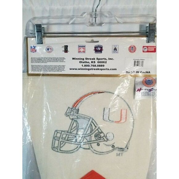 Miami Hurricanes Logo Wool Blend Pennant 17x40 Winning Streak, New in package - Picture 8 of 9